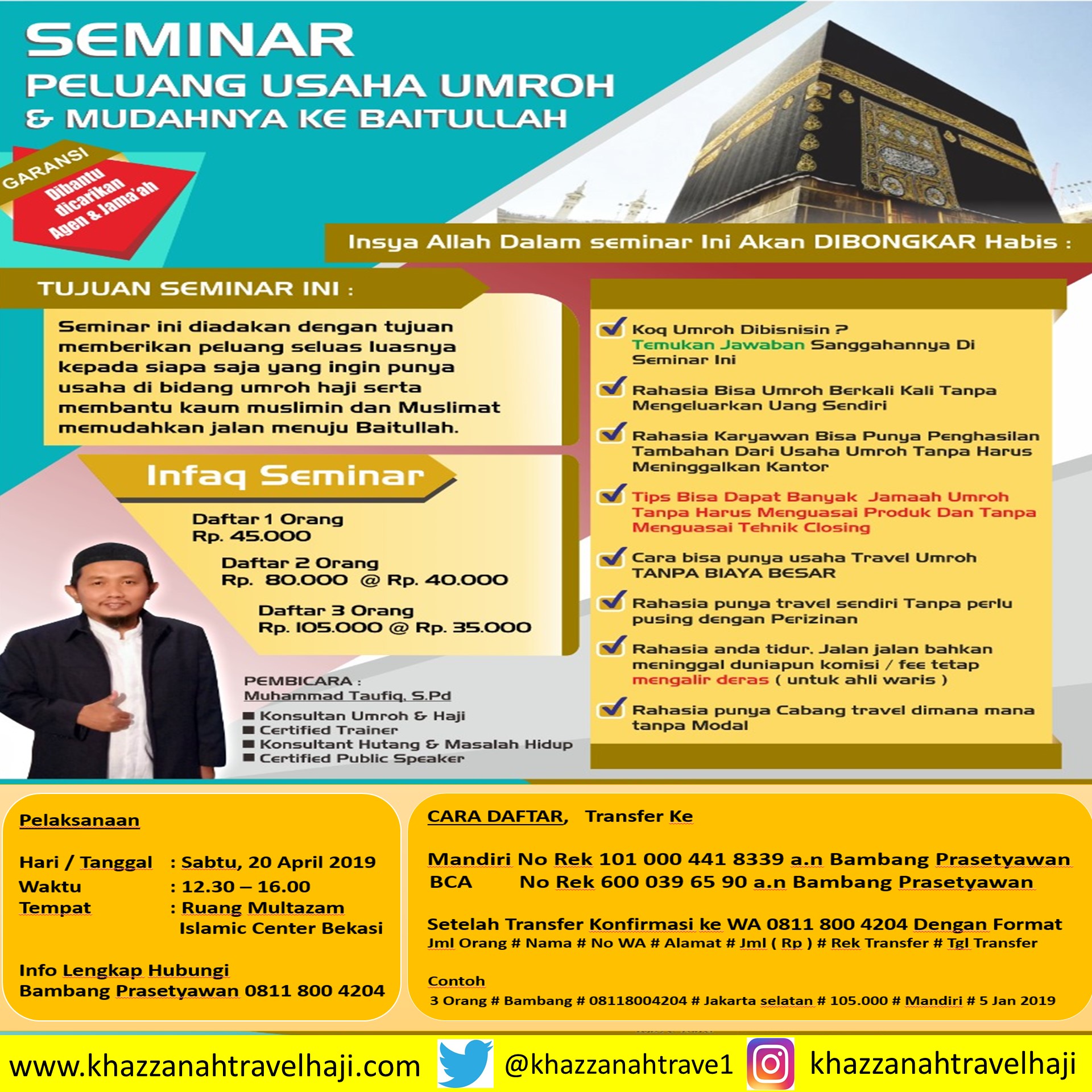 Seminar Peluang Usaha Umroh 20 april 2019